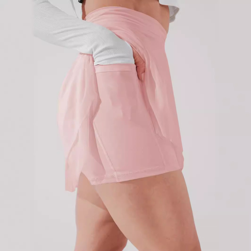 Damevinkle nederdel i let chiffon med satinlignende finish Stilla