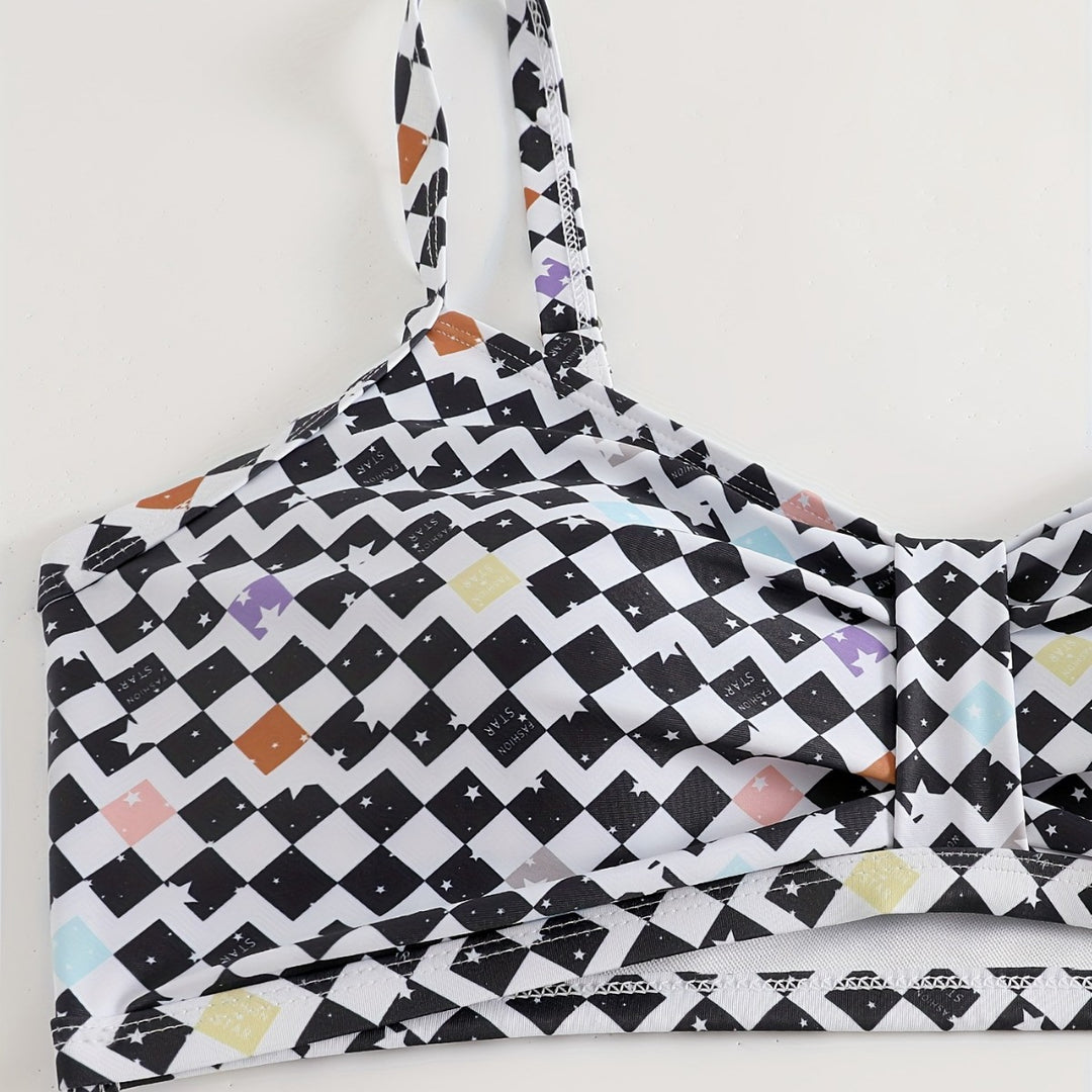 Dame Crop-Bikini Top med Rynket Badebukser Skovae