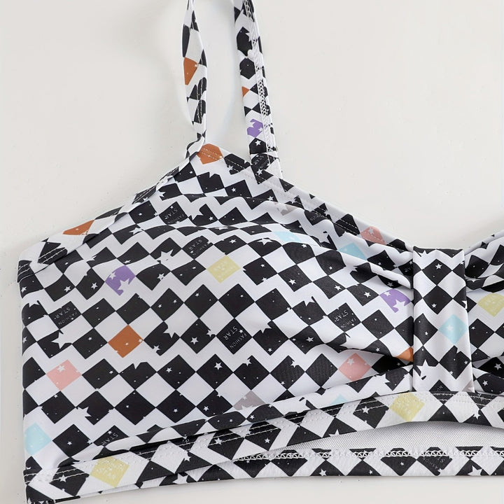 Dame Crop-Bikini Top med Rynket Badebukser Skovae