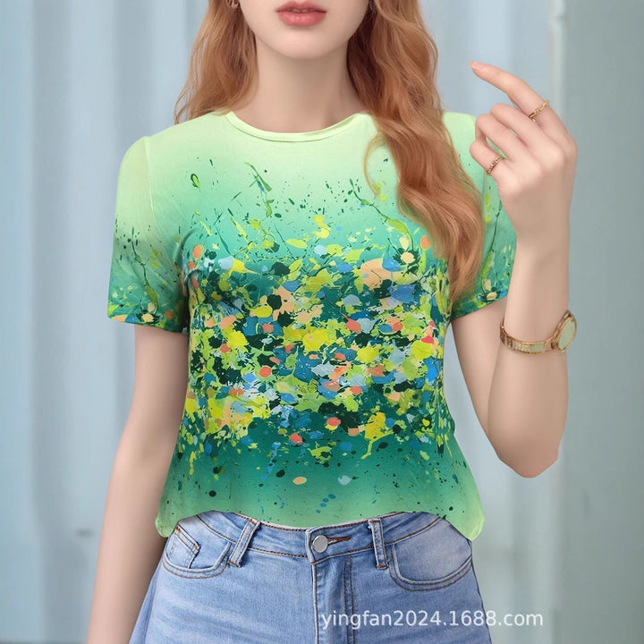 Dame Abstract Art Grafik T-Shirt Stilla