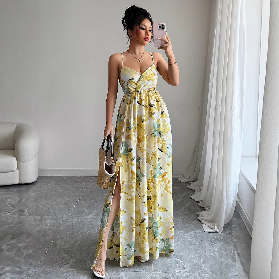 Dame Maxikjole med blomsterprint Stilla