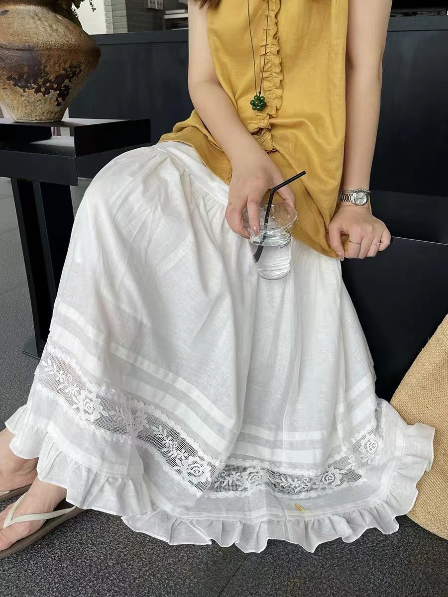 Femme Elegante spidsbesætning maxi-nederdel Stilla