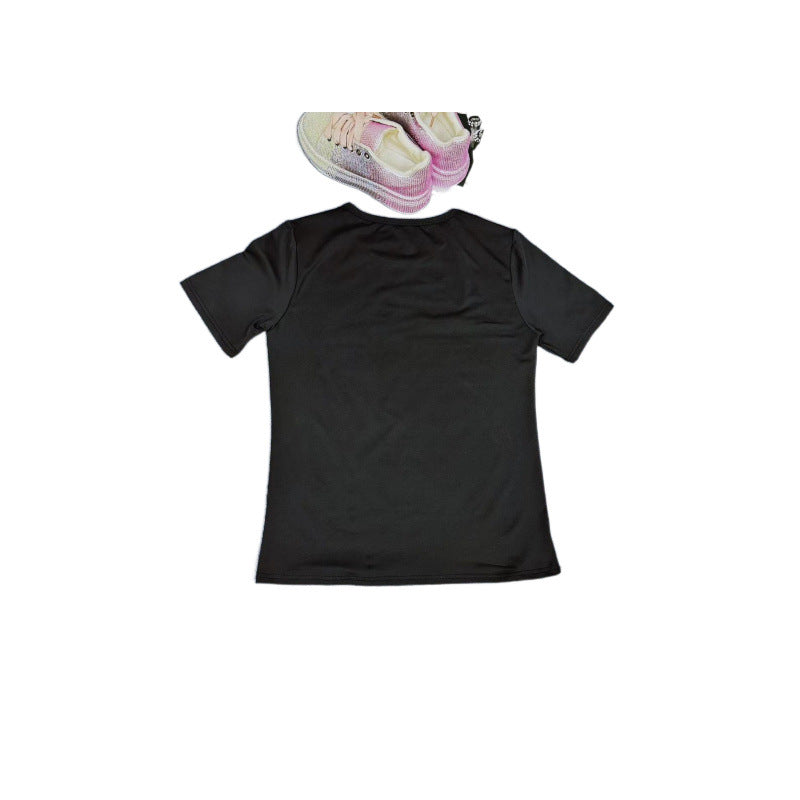 Femme Strass Grafik T-shirt Stilla