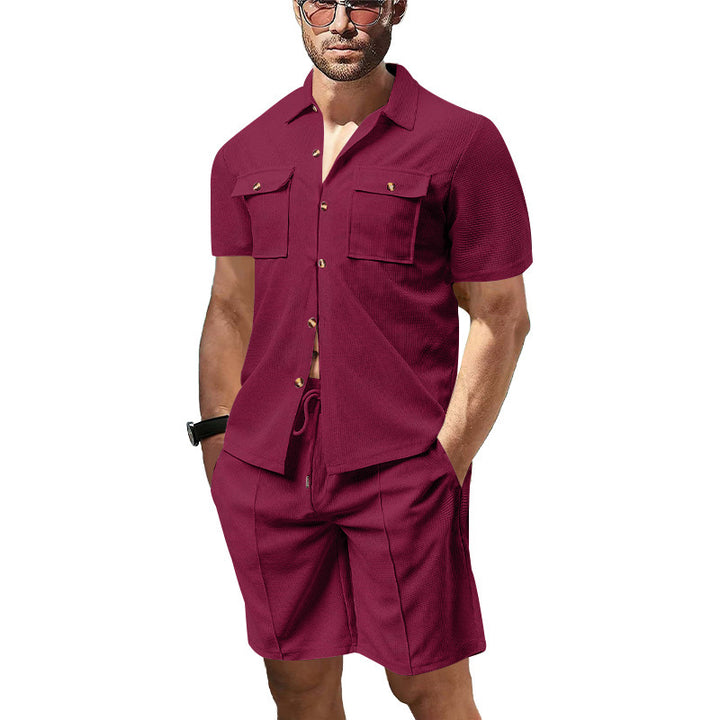 Herren kortærmet skjorte og afslappede shorts i moderne design Stilla