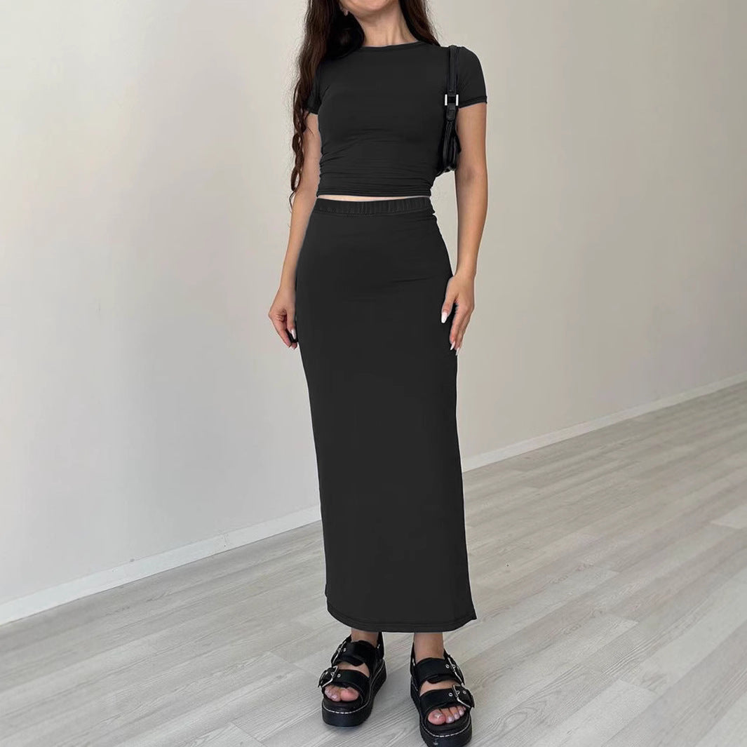 Damer cropped top og maxiskirt sæt Stilla