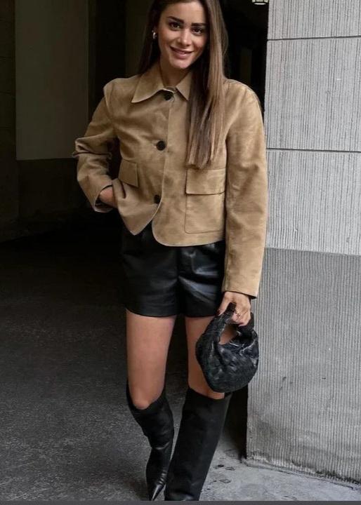 Stilla | Camel Boxy Uldjakke