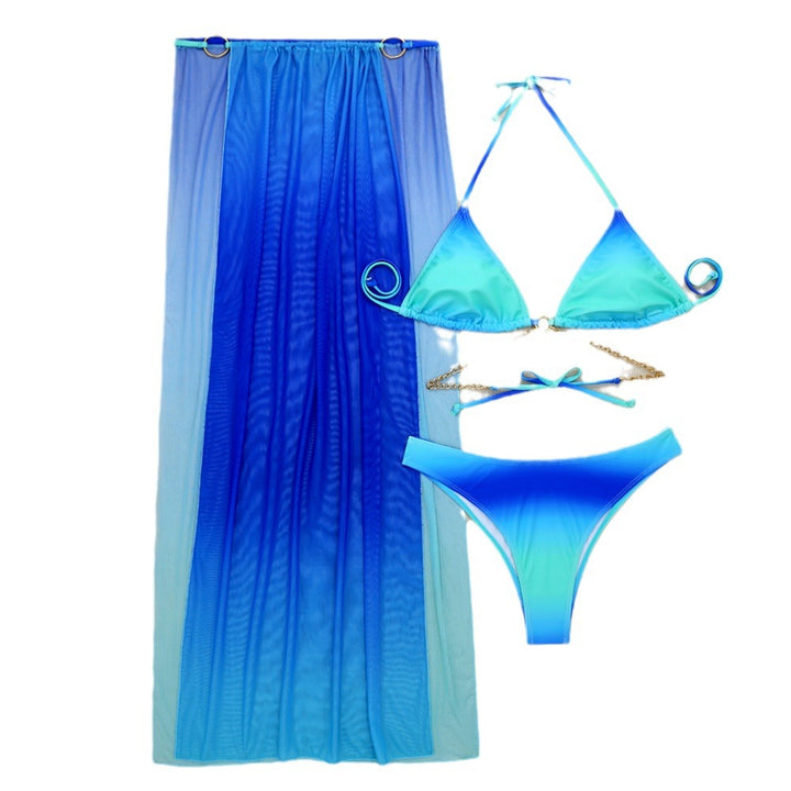 Dame bikini-sæt med luksuriøs chiffon nederdel og gyldne accenter Stilla