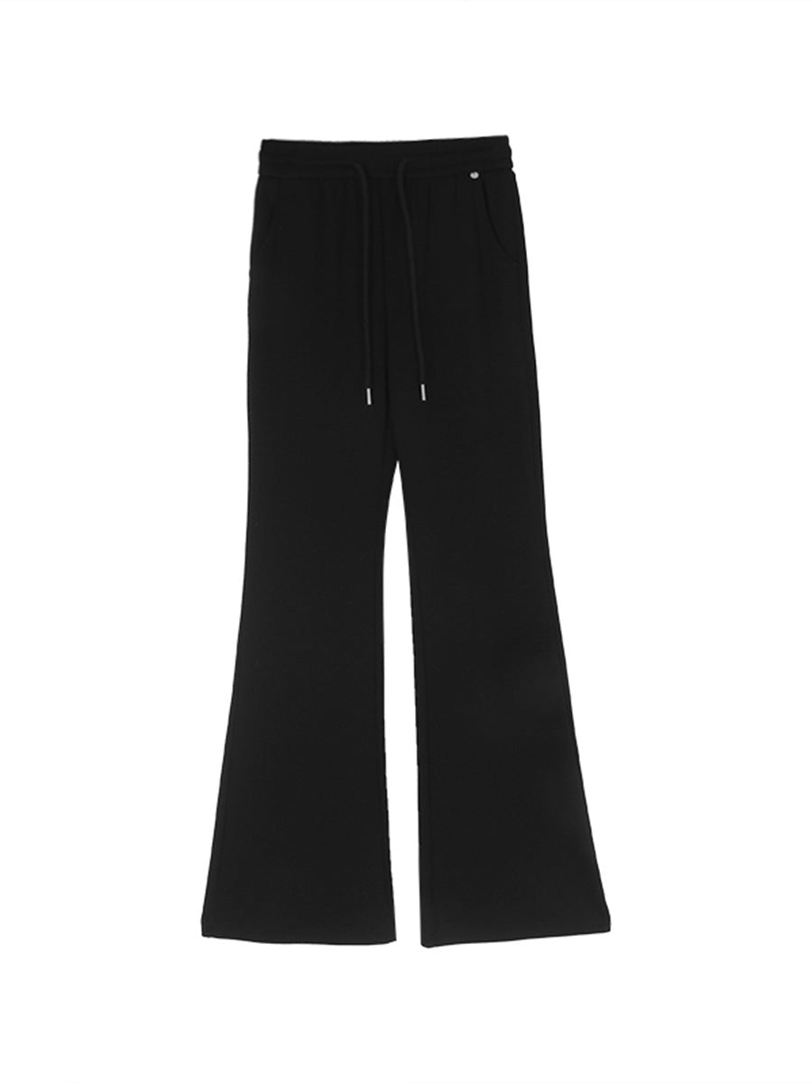 Dame Bred High-Waist-Bukser med afslappet snit og elastisk talje Stilla