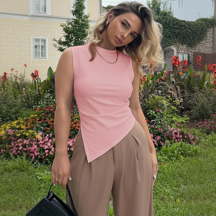 Kvinders asymmetrisk tanktop med elegant draperet design Stilla