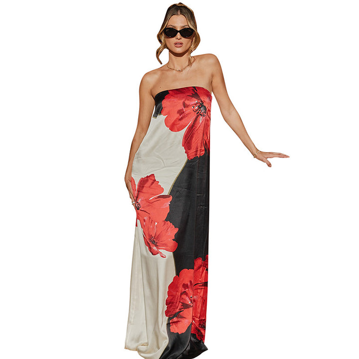 Femme Off-the-Shoulder Floral Maxi Kjole Stilla