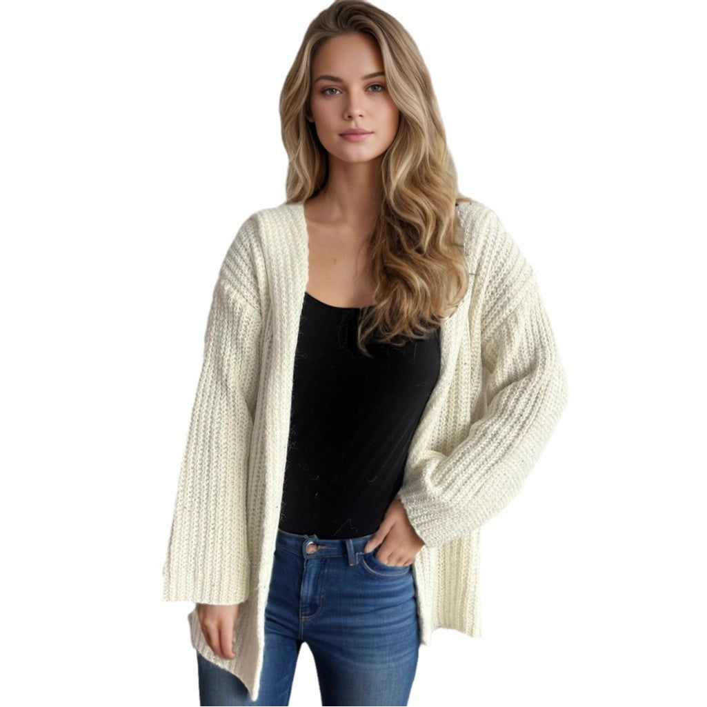 Dame afslappet cardigan med åben front og løse ærmer Stilla