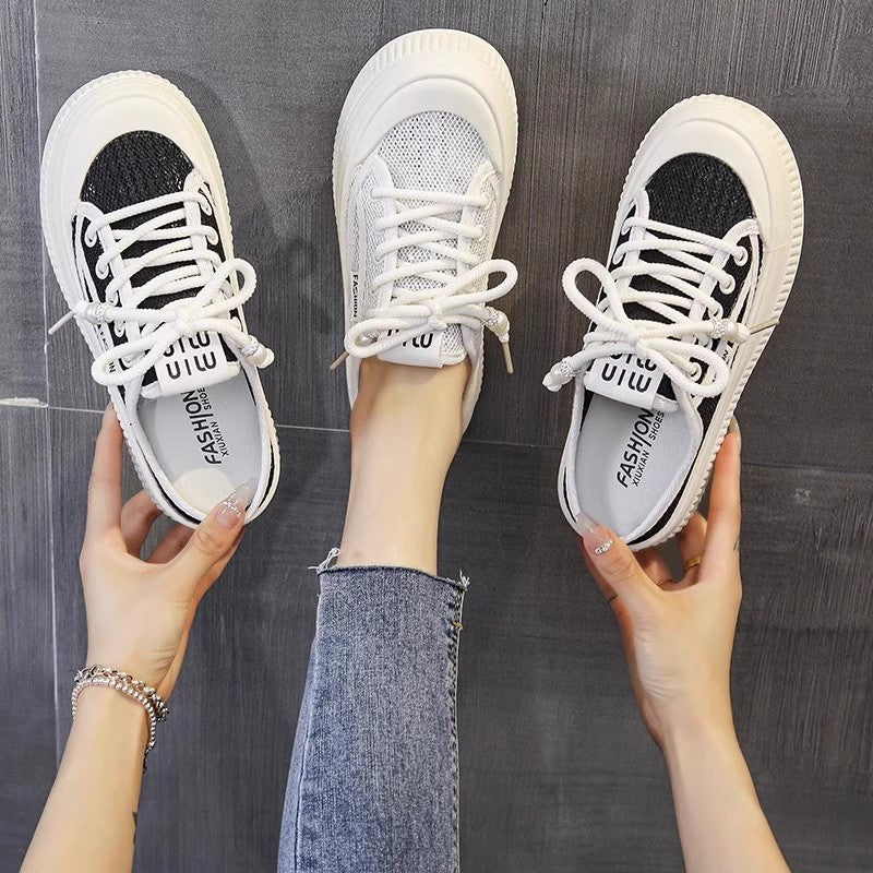 Dame Sneaker-Pantoletten i luftig mesh-design med moderne plateau sål Stilla