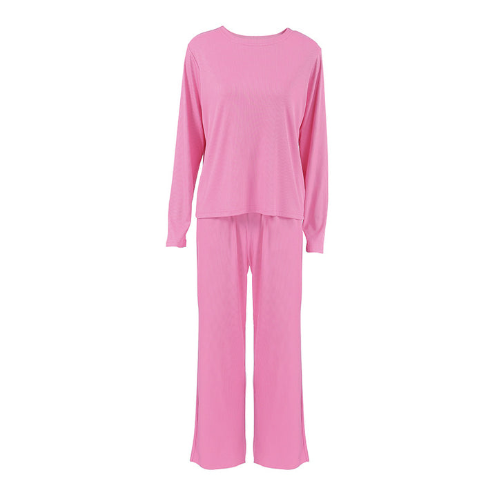 Dame hyggeligt lounge-sæt med cropped top og vide bukser Stilla