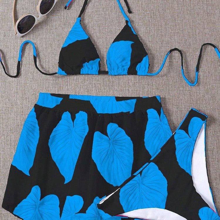 Dame 2-delt bikini-sæt med trendy nederdel Skovae