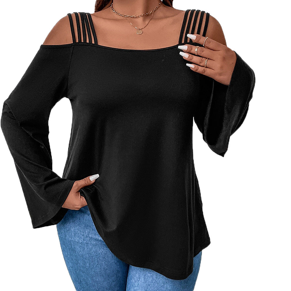 Dame off-shoulder top med moderigtigt ribstrikdesign Stilla