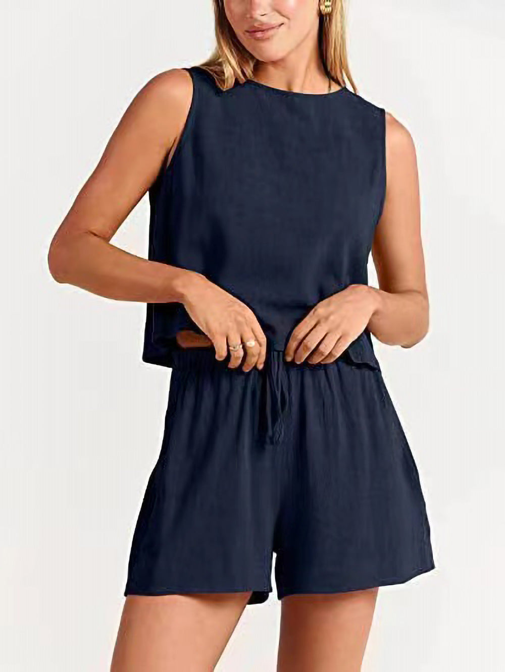 Dame Relaxed Fit To-delt Shorts Sæt Stilla