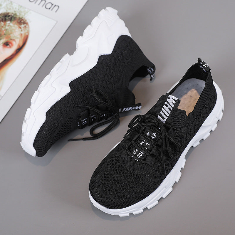 Dame Sporty Strik-Sneakers med støddæmpende sål Stilla
