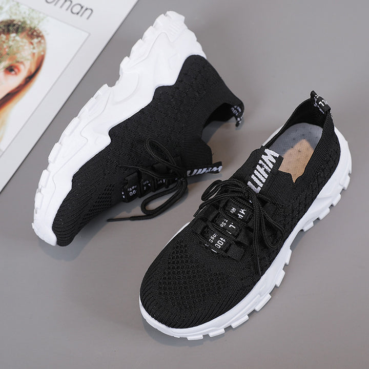 Dame Sporty Strik-Sneakers med støddæmpende sål Stilla