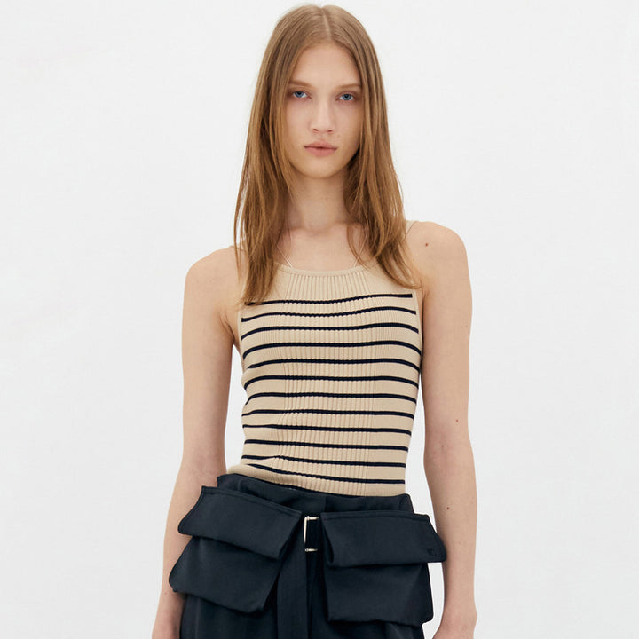 Dame Ribbstrik Bluse med smalle striber Stilla
