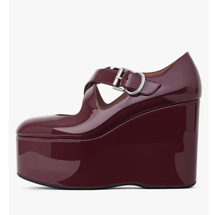 Femme Elegante Plateau Mary Jane Højhælede Sko med smart Spændedetalje Stilla