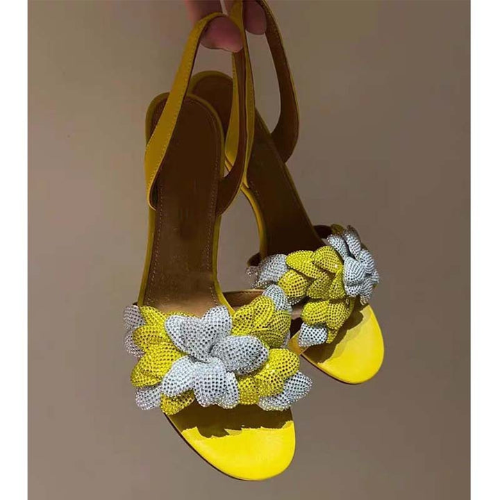 Femme Elegante Slingback-Højhælede med dekorativ rhinestone-knude Stilla