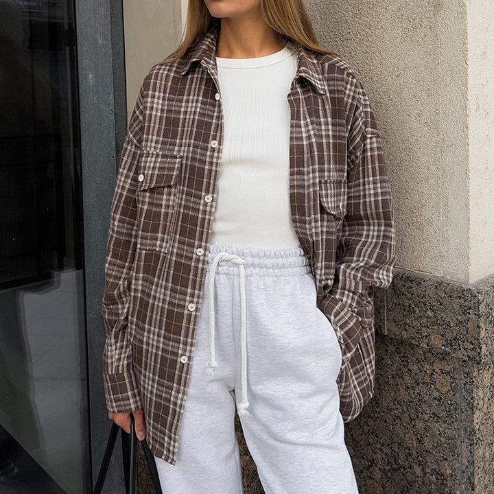Dameternetternede overshirt jakke Stilla