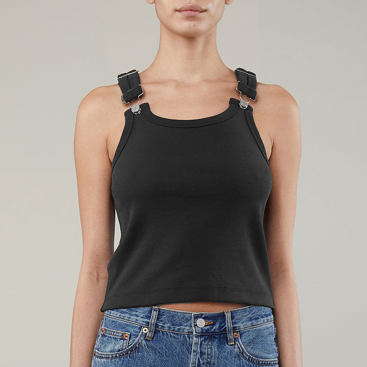 Femme justerbare stropper Crop Top Stilla