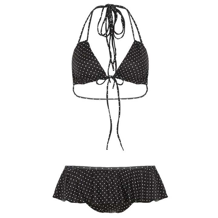Damen Bikiniset mit verspieltem Rüschendesign und Bindebändern Skovae