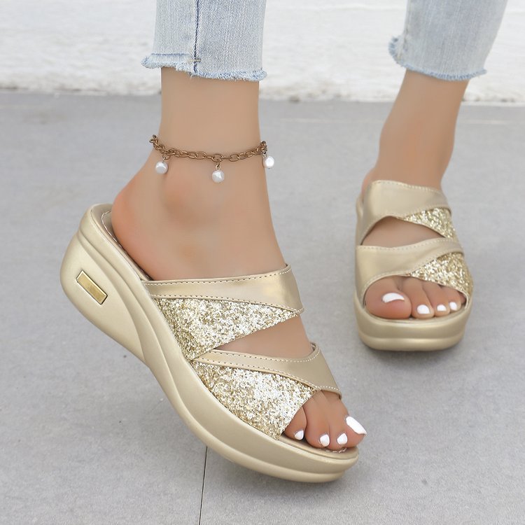 Dame Komfortable Sandaler med glitrende Riemende Design Stilla