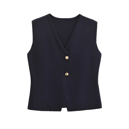 Dame Casual Knap-Op Vest Stilla