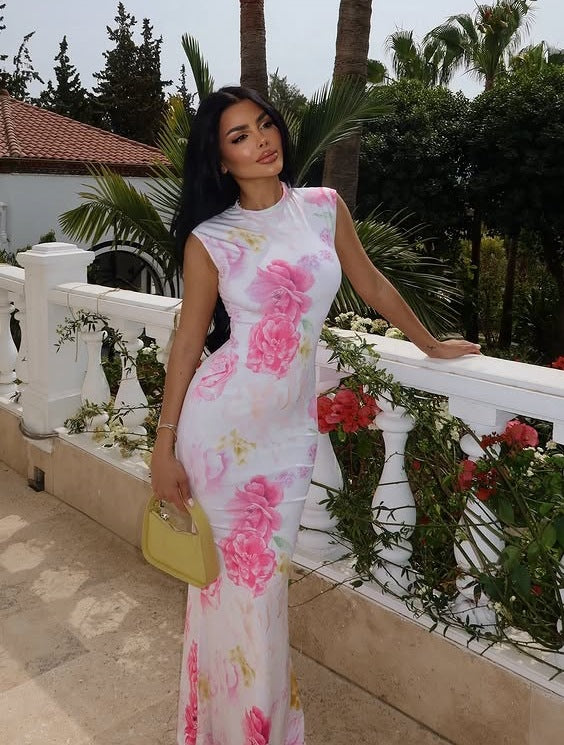 Femme Floral Maxi Kjole Stilla