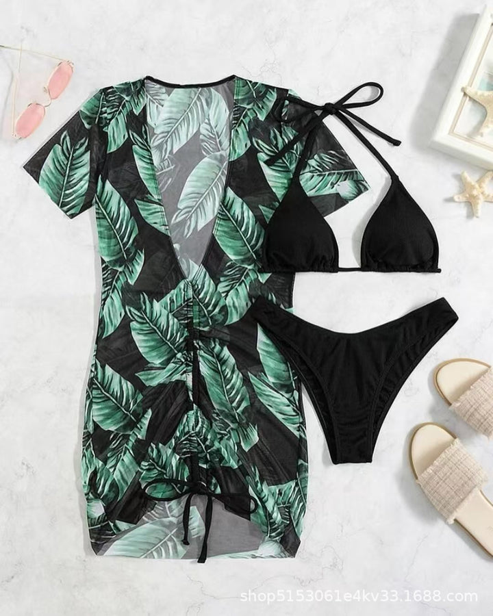 Dame Bikiniset med let, åndbart Cover-Up og justerbare stropper Stilla