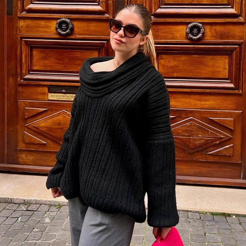 Dame Oversized Strikpullover Stilla