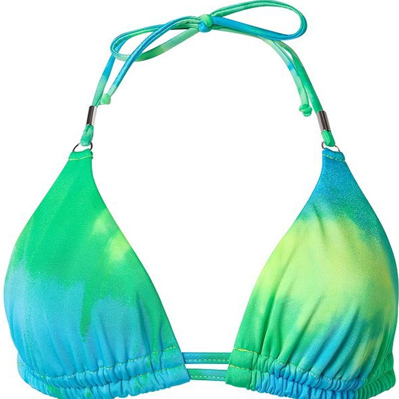 Dame triangel-bikini med trendy farvegradient og smalle stropper Skovae