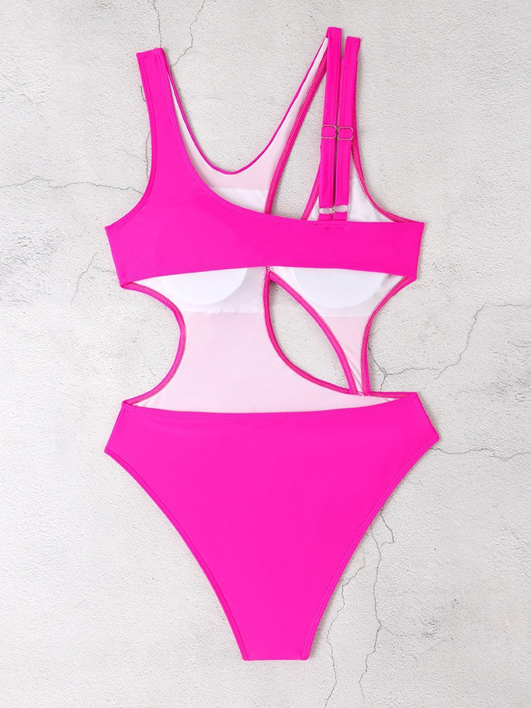 Dame én-delt badedragt med innovativt cut-out-design og sporty stropper Stilla
