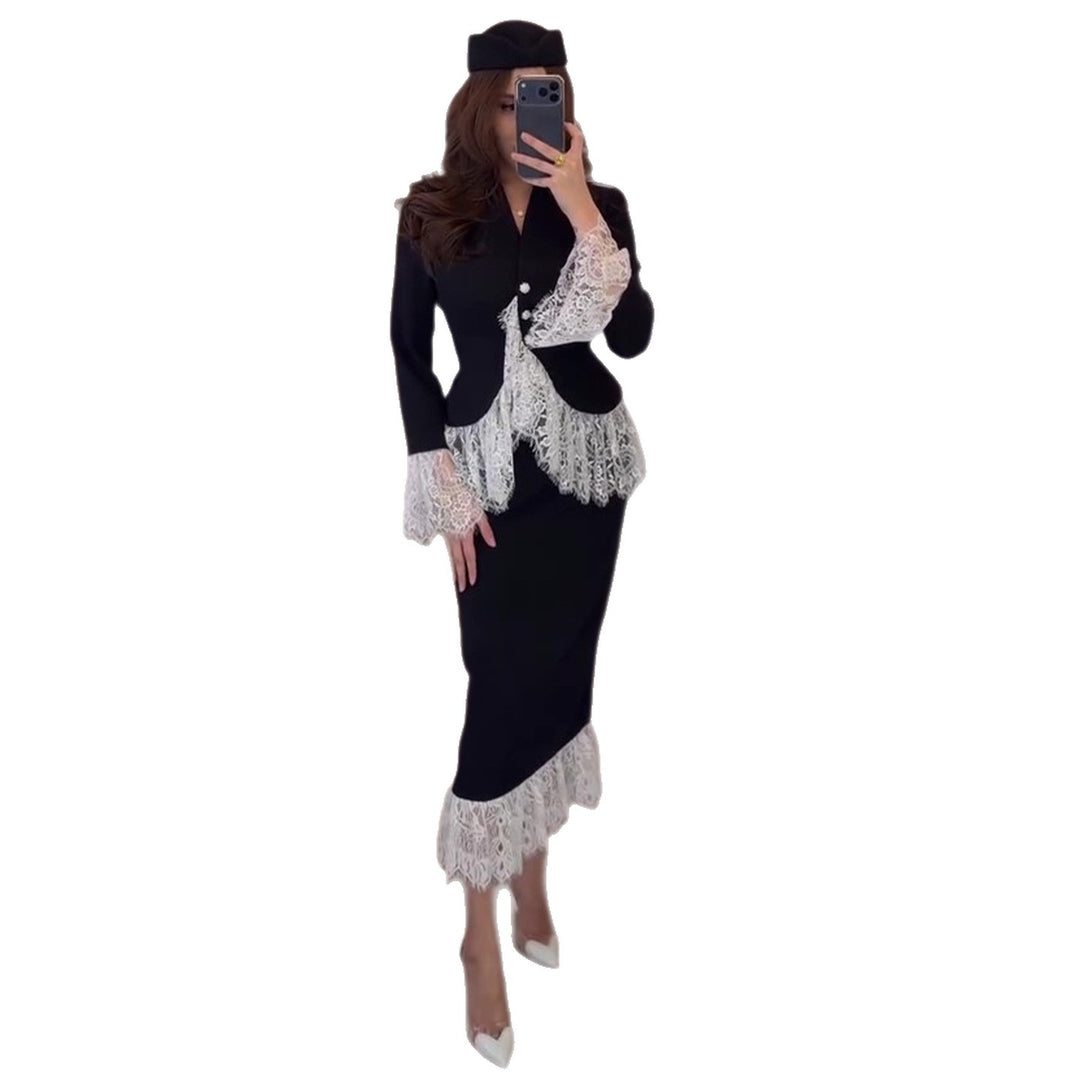 Damer Elegant Blazer med Blonde Accenter Skovae