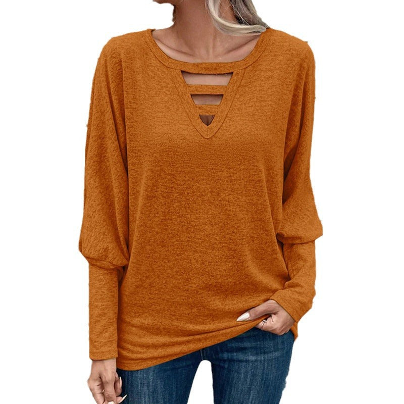 Dame longsleeve med unik udskæring Stilla