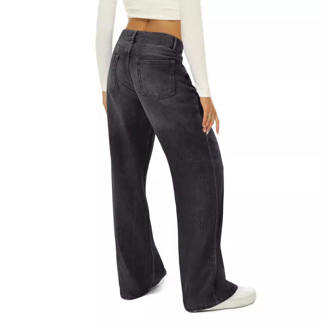 Dame afslappede brede jeans i urban stil Skovae