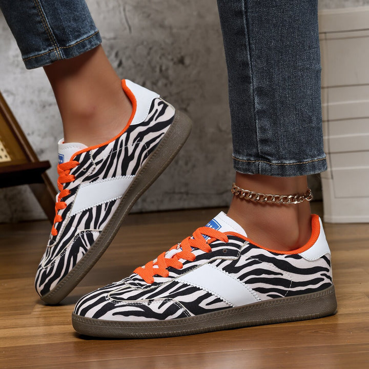 Dame nan leopardmønster wildlærgslook sneakers med ergonomisk polstret sål og skridsikre gummisåler skovae
