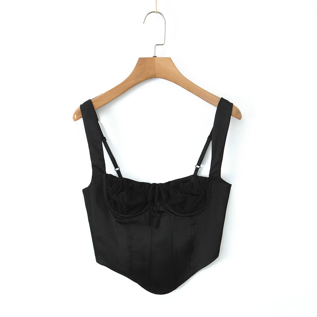 Dame Corsage-top med justerbare stropper og elegant ruffles design Stilla