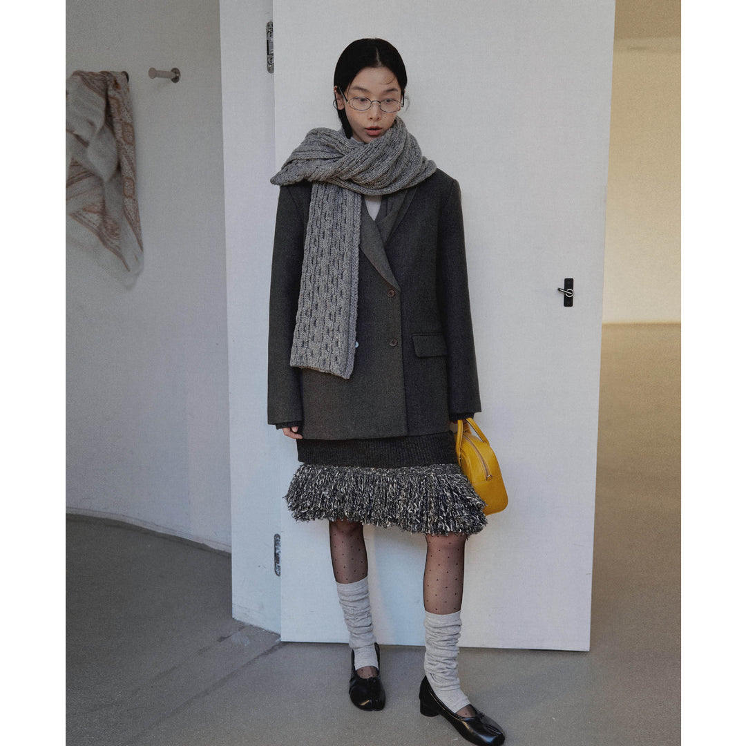 Dame afslappet oversized blazer med struktureret materiale og praktiske lommer Stilla