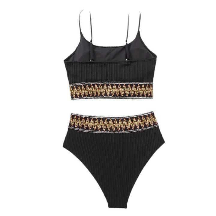 Damer Højtaljet Bikini Sæt med sporty design Skovae