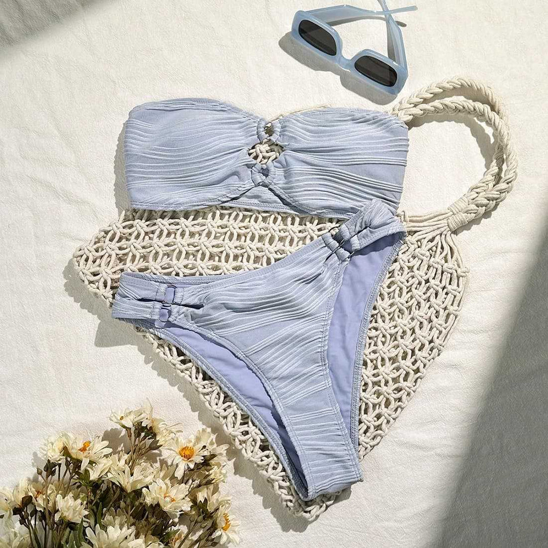 Dame Bikiniset med rynker og aftageligt skål Stilla