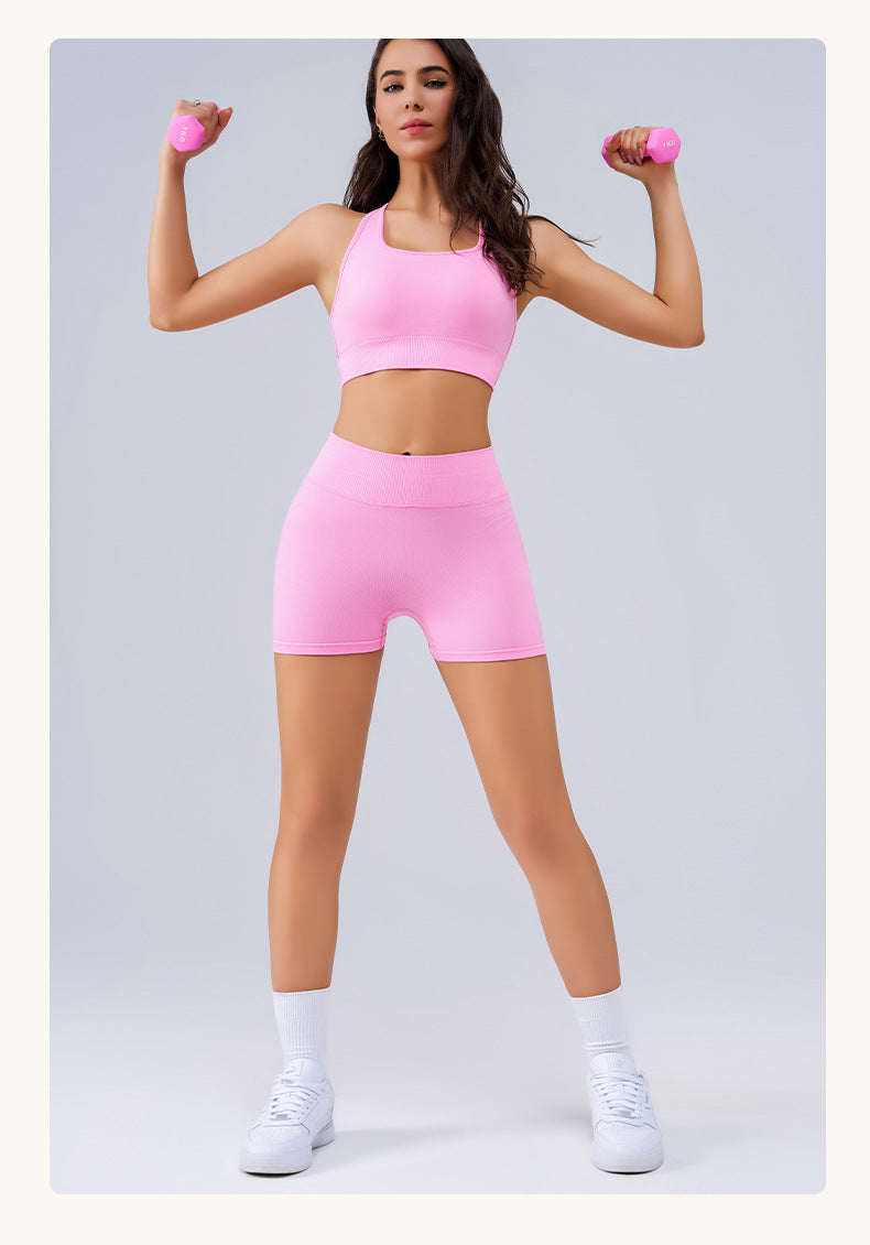 Stilla | Waist Seamless Peach Yoga Shorts Åndbar & Sporty