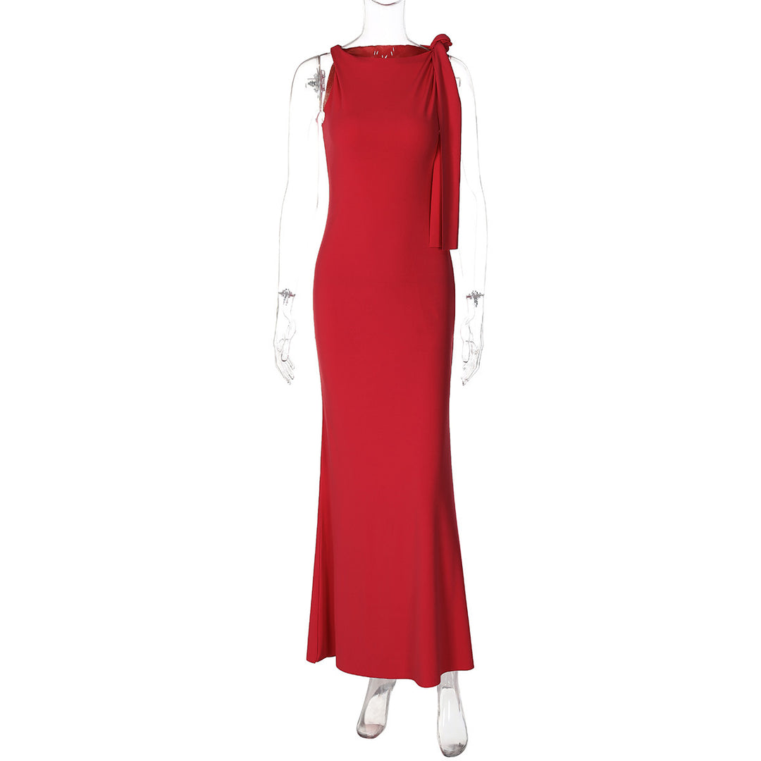 Dame Elegant Maxikjole med asymmetrisk detalje og flydende snit Stilla