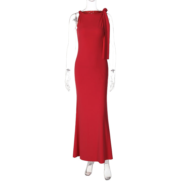 Dame Elegant Maxikjole med asymmetrisk detalje og flydende snit Stilla