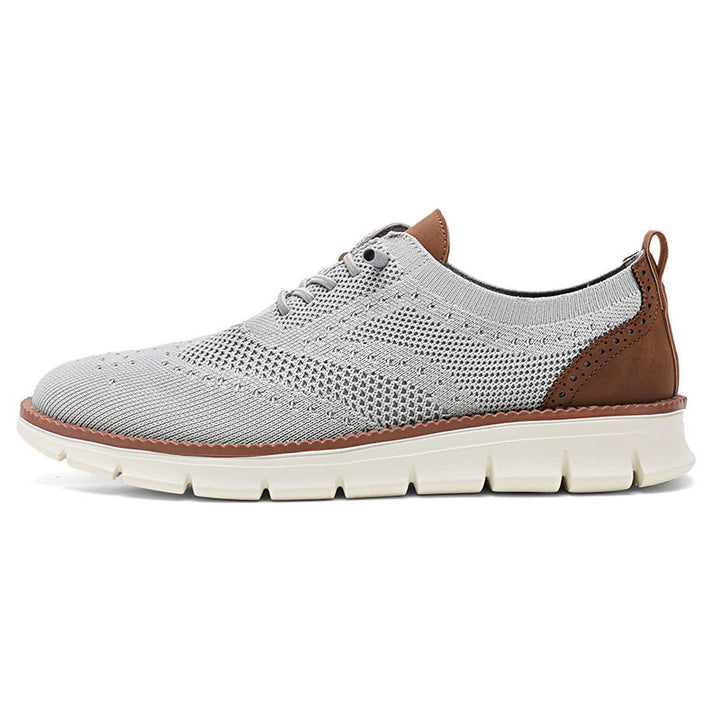 Herrer nan strikket Business-Casual snørebåndssko med Wingtip dekoreret hulmønster og fleksibel EVA-sål Skovae