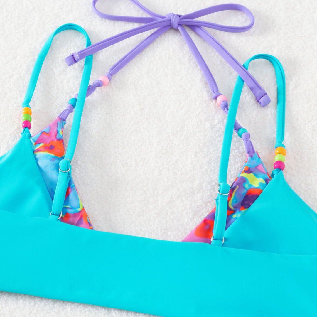 Dame legesy bikini med farverigt blomsterdesign Skovae
