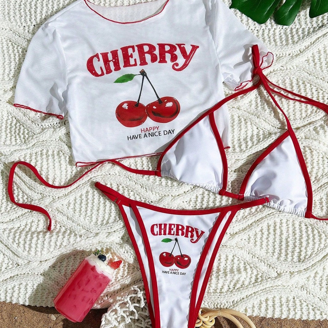 Dame Sporty Bikini med gennemsigtig top Skovae
