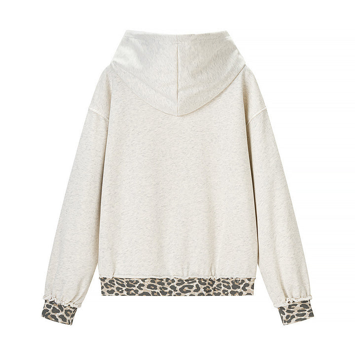 Kvinders afslappede hoodie med leopardprint-WBM